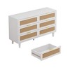 KTMBDW 6 Drawer Rattan Dresser for Bedroom Wood Boho Dressers with Natural Real Rattan Drawer, Modern Chest of Drawers Beside Table for Living Room - 4 of 4