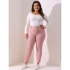 Agnes Orinda Women's Plus Size Mid Rise Stretch Washed Skinny Denim Jeans - 3 of 4