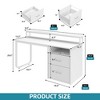 55 Inch Home Office Desk with File Drawer Computer Desk With Power Outlets And USB Outlets For Study Room - 3 of 4