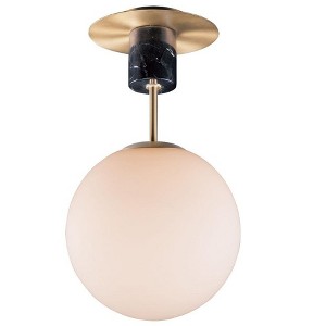 Maxim Lighting Vesper 1 - Light Semi-Flush Mount in  Satin Brass/Black - 1 of 2