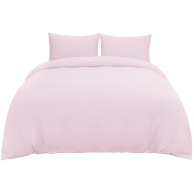 PiccoCasa Washed Brushed Microfiber Soft Duvet Cover Set 3 Pieces including 2 Pillow Cases