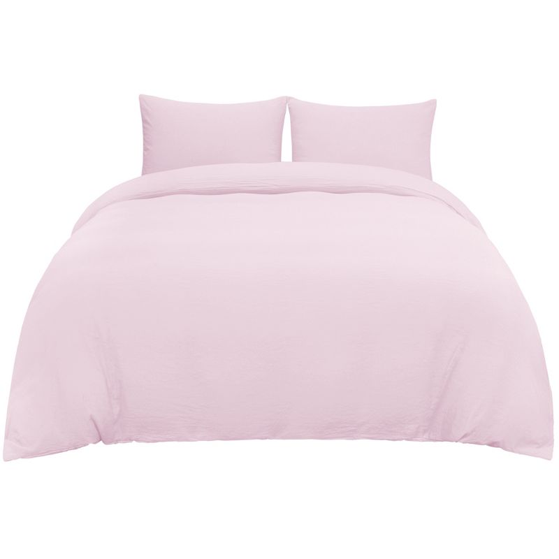 PiccoCasa  Washed Brushed Microfiber Soft Duvet Cover Set 3 Pieces including 2 Pillow Cases, 1 of 6