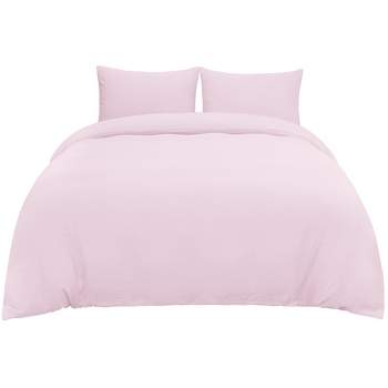 PiccoCasa  Washed Brushed Microfiber Soft Duvet Cover Set 3 Pieces including 2 Pillow Cases