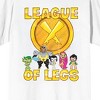 Teen Titans Go League of Legs on White Short Sleeve Adult T-Shirt - 2 of 3