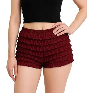 Malco Modes Lace Ruffle Pettipant for Women –Halloween Costume Shorts, Festival Dance Bottoms-White - 1 of 4