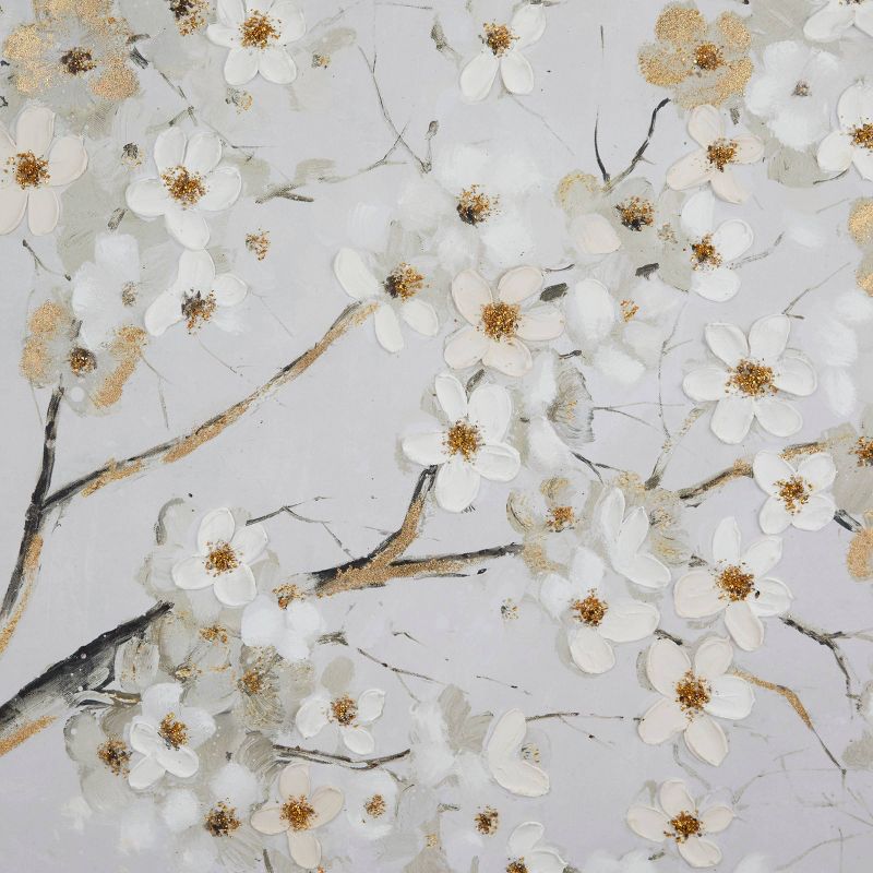 Canvas Floral Branch Wall Decor White - Olivia &#38; May, 5 of 8