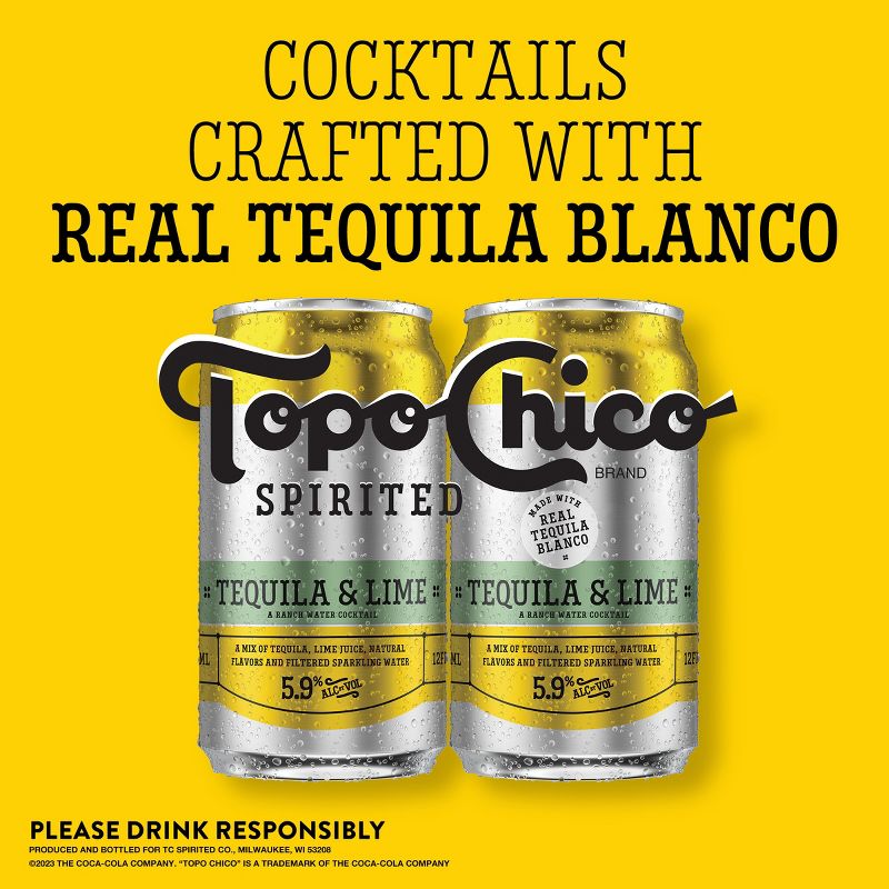 Topo Chico Spirited Tequila &#38; Lime - 4pk/12 fl oz Cans, 5 of 10