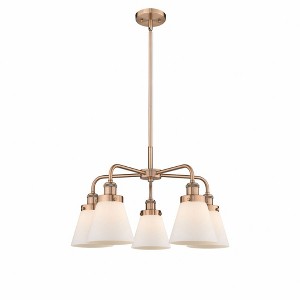Cone - 5 Light Stem Hung Chandelier In Art Deco Style-14.75 Inches Tall and 24.25 Inches Wide - 1 of 1
