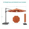 Sonkuki 11FT Round Offset Outdoor Patio Solar LED Cantilever Umbrella Aluminium Pole with Base - 3 of 4