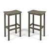 GDFStudio Pensacola Outdoor Acacia Wood 30 Inch Backless Barstools (Set of 2) - 2 of 4