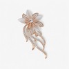 Anna-Kaci Gold Tone Floral Brooch with Crystal Rhinestones and Pearl Petals - 2 of 4