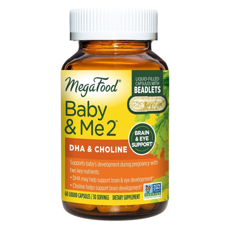 MegaFood Baby &#38; Me 2 Prenatal Vegan DHA &#38; Choline Supplement - Brain Support - Capsules - 60ct, 1 of 10