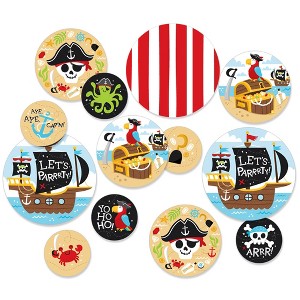 Big Dot of Happiness Pirate Ship Adventures - Skull Birthday Party Giant Circle Confetti - Party Decorations - Large Confetti 27 Count - 1 of 4