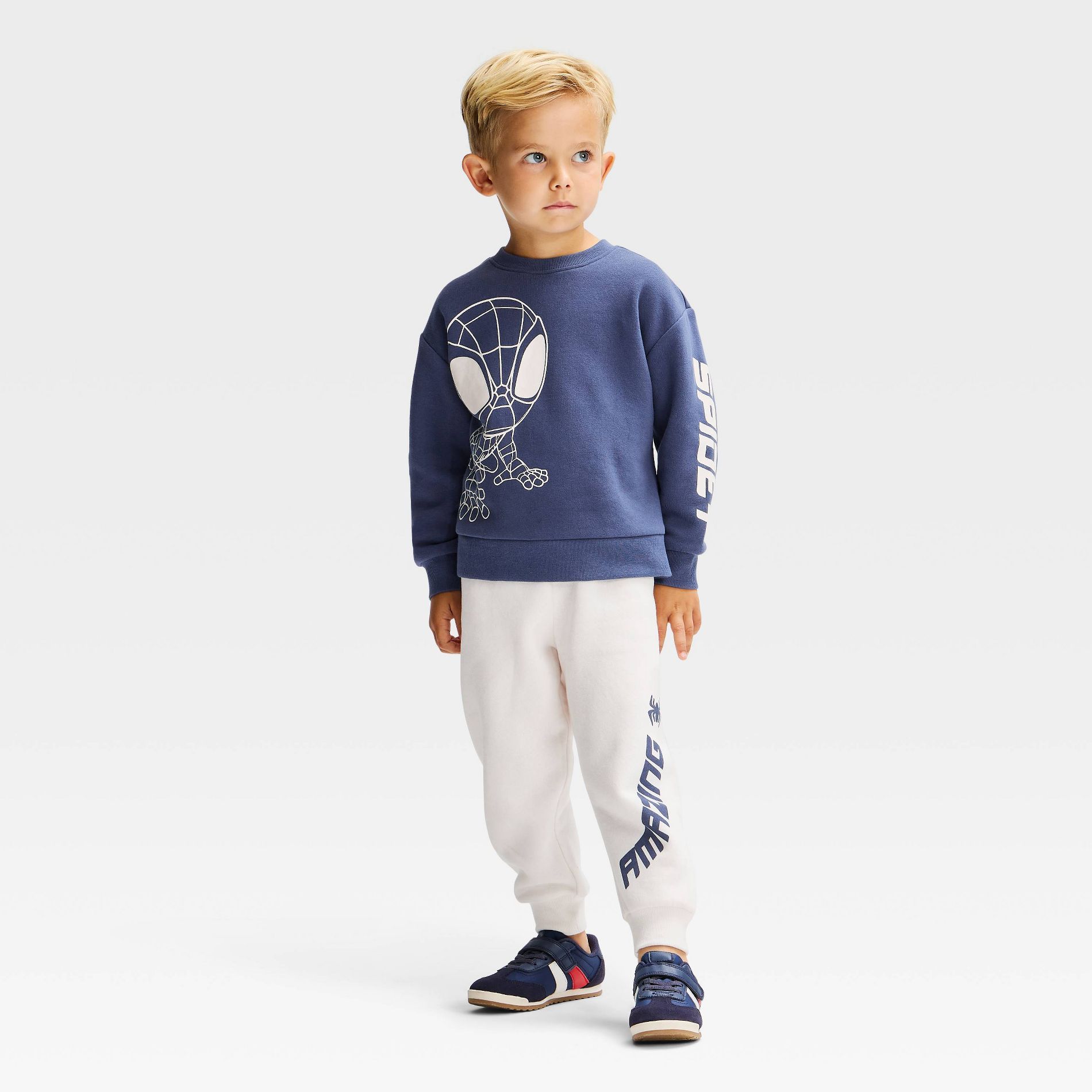 Toddler Boys' 2pc Spidey Fleece Sweatshirt and Pants Set - Blue/White