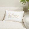 Saro Lifestyle Believe Throw Pillow Cover, 12"x20", Ivory - 3 of 3