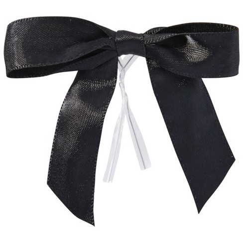 Juvale 100-pack Twist Tie Bows For Crafts, Pre-tied Satin Ribbon For Gift  Wrap Bags, Party Favors, Baked Goods, Mini Bowties, 2.5x3 In, Black : Target
