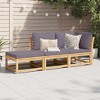vidaXL 3 Piece Patio Lounge Set with Cushions Solid Wood Acacia - 2 of 4