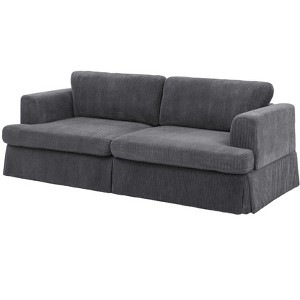 TiramisuBest Modern Corduroy Skirted Sofa ¨C Charcoal Grey - 1 of 4