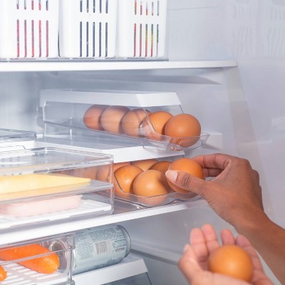 OU Egg Holder for Fridge, Rolling Egg Organizer for Refrigerator Organization, Clear Stackable Container for Kitchen Organizers and Storage, BPA Free — фото 5