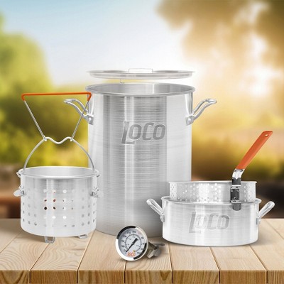 30-Quart Silver Aluminum Boiling and Steaming Pot Kit