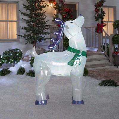 Silver Iridescent Inflatable Christmas Reindeer Buck