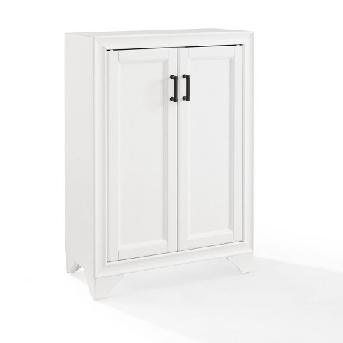 Distressed white deals pantry cabinet