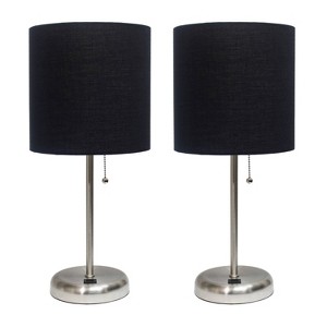 Creekwood Home Contemporary Bedside Table Lamps with USB Port - 1 of 4