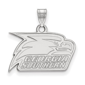 Black Bow Jewelry 10k White Gold Georgia Southern Eagles NCAA Small Pendant - 1 of 3
