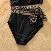 PATPAT Family Matching Leopard Print Swimsuits One Shoulder Cutout Colorblock One Piece Swimwear Swim Trunks Shorts - 4 of 4