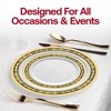 Smarty Had A Party White w/ Black & Gold Royal Rim Plastic Wedding Set - For 30 Guests - 2 of 4