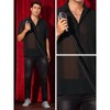Lars Amadeus Men's Short Sleeve See Through Button Down Point Collar Sheer Shirts - 4 of 4