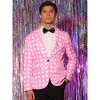 Lars Amadeus Men's Polka Dots Notch Lapel One Button Wedding Sports Coats - 2 of 4
