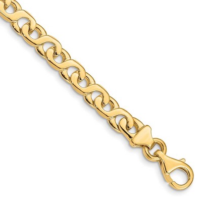 Black Bow Jewelry 14k Yellow Gold, 6mm Fancy Figure-8 Link Chain Bracelet