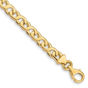 Black Bow Jewelry 14k Yellow Gold, 6mm Fancy Figure-8 Link Chain Bracelet - 1 of 4