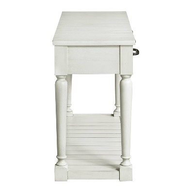 Hemingway Transitional Alabaster White Rectangular Sofa Table with Storage