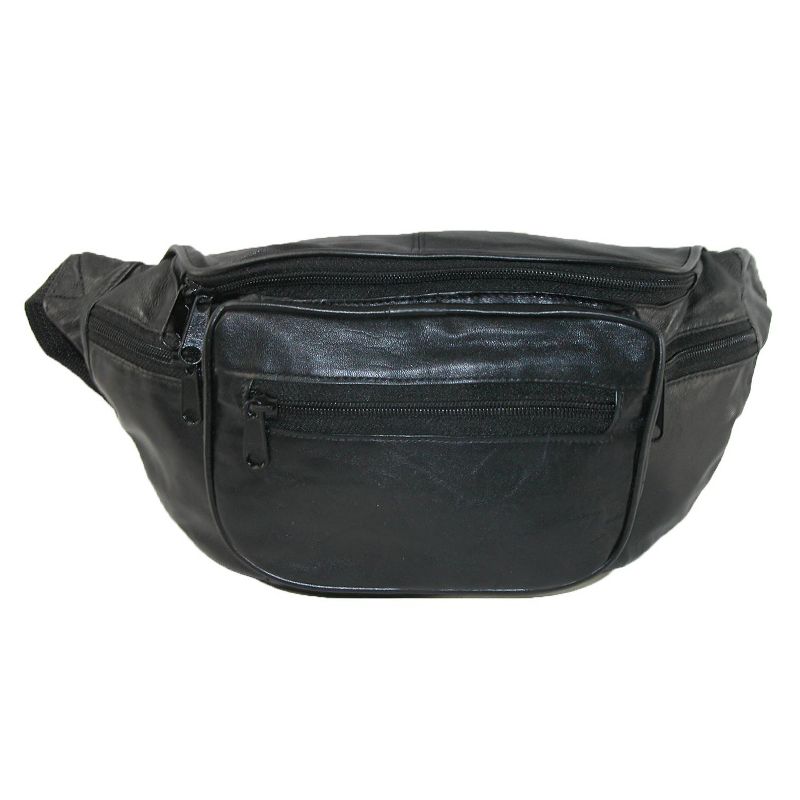 CTM Leather Multi Pocket Fanny Waist Pack, 1 of 4