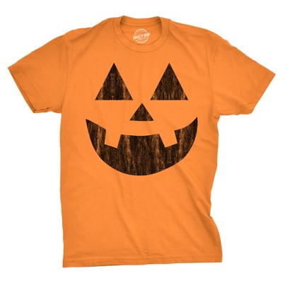 Mens Standard Jack Pumpkin T Shirt Funny Halloween Jack O Lantern Frightening Smile Tee For Guys - Crazy Dog Men's T Shirt