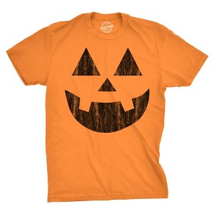 Mens Standard Jack Pumpkin T Shirt Funny Halloween Jack O Lantern Frightening Smile Tee For Guys - Crazy Dog Men's T Shirt - 1 of 4