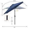 Ainfox 9ft Patio Umbrella with Push Button Tilt and Crank, Outdoor Umbrella, Pool Umbrella  for Market, Terrace, Beach, Outdoor Restaurant - 4 of 4