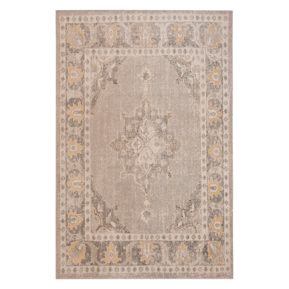 5'1inx7'6in Medallion Loomed Area Rug Gray/Gold - Safavieh