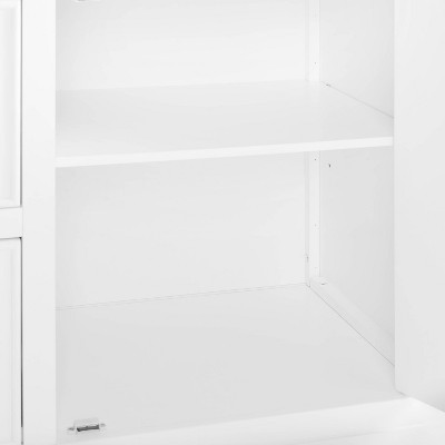 Cutler White Faux Marble Top Kitchen Island with Storage