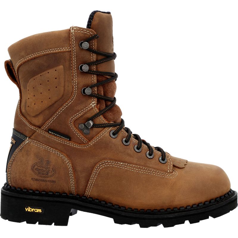 Georgia Boot Comfort Core Waterproof Low Heel Logger Work Boot, Crazy Horse, Size 8(M)
