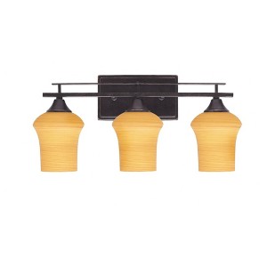 Toltec Lighting Uptowne 3 - Light Vanity in  Dark Granite with 5.5" Zilo Cayenne Linen  Shade - 1 of 1