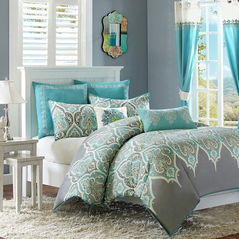 Teal Naomi Duvet Cover Set Twin 4pc Target