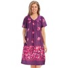 Collections Etc Flattering Floral Printed Short Sleeve Lounge Dress - 2 of 4