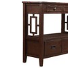 PAGED Vintage Solid Pine Console Table with 4 Drawers & 1 Storage Shelf, 36" Farmhouse Entryway Table, Mixed Handle Design Sofa Table - 2 of 4