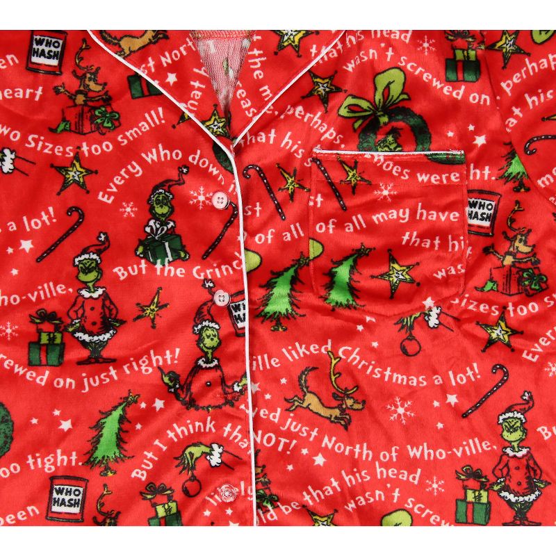 How the Grinch Stole Christmas Tossed Print Collar Sleep Family Pajama Set, 3 of 6