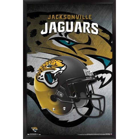 NFL Jacksonville Jaguars - Drip Helmet 20 Wall Poster with Magnetic Frame,  22.375 x 34 