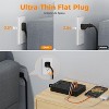Surge Protector Power Strip Black, Flat Plug Extension Cord 10 FT with 3 USB(1 USB C), 1700J Protection Multi Plug Charging Station for Home, Office - 3 of 4