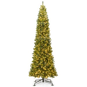 Costway 12 FT Artificial Christmas Tree & Quick Power Connector 2536 Branch Tips 1030 Warm White LED Lights - 1 of 1